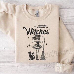 Support Your Local Witches Halloween Sweatshirt, Unisex S-XL